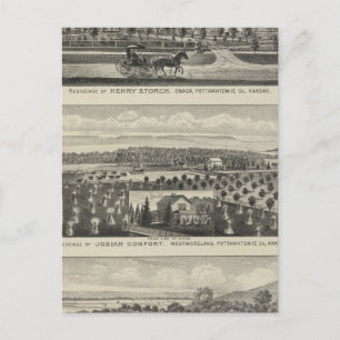 Verblijfselen en Boerderijen, Onaga, Kansas Briefkaart