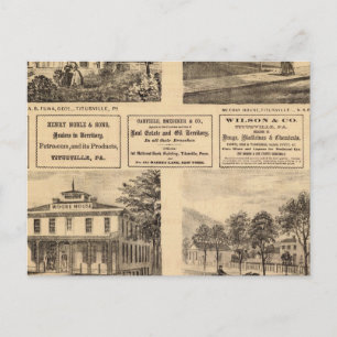 Verblijfselen, hotels, Titusville, Franklin Briefkaart