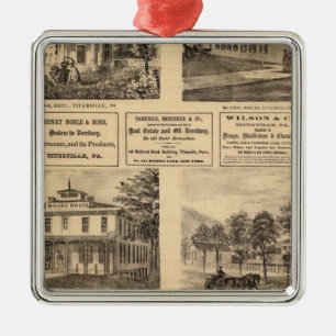 Verblijfselen, hotels, Titusville, Franklin Metalen Ornament