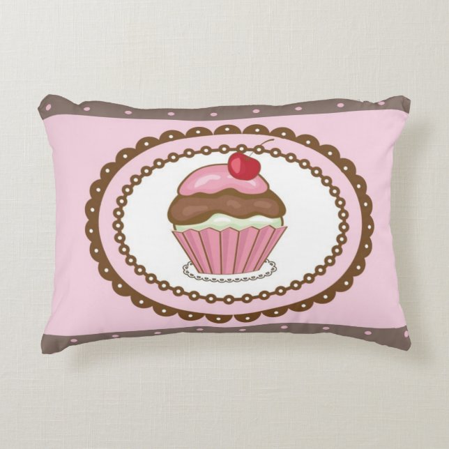 Verblijfskaart met cupcake accent kussen (Voorkant)