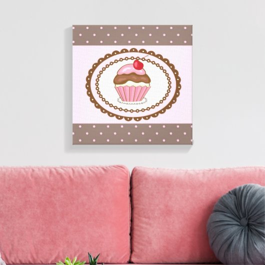 Verblijfskaart met cupcake canvas afdruk (Insitu (Woonkamer))