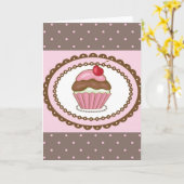 Verblijfskaart met cupcake kaart (Gele Bloem)