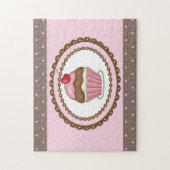 Verblijfskaart met cupcake legpuzzel (Verticaal)