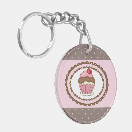 Verblijfskaart met cupcake sleutelhanger (Voorkant Links)
