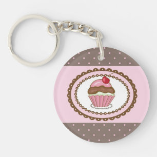 Verblijfskaart met cupcake sleutelhanger