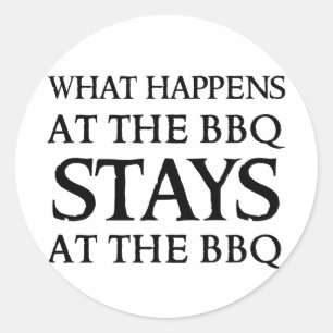 VERBLIJVEN BIJ BBQ RONDE STICKER