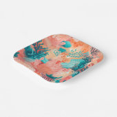 Verblindend koraal papieren bordje (Gebogen)