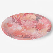 Verblindend koraal papieren bordje (Gekanteld)