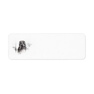 Verblote uil dubbele blootstelling etiket