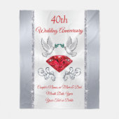 Verbluffend 40-jarig Jubileum Gift for Wife, Ruby Fleece Deken (Voorkant)