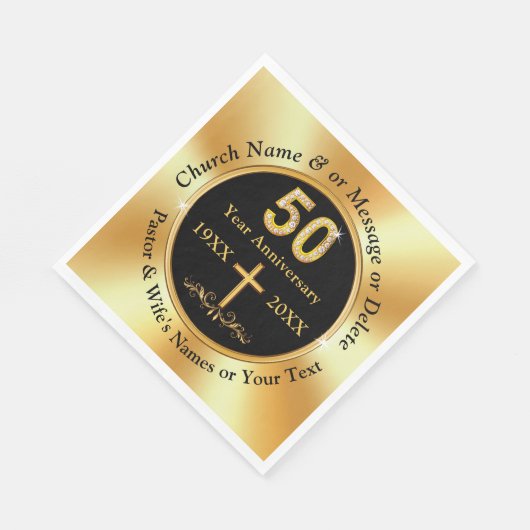 Verbluffend, 50e Kerk Jubileum, servetten 3 maten (Hoek)