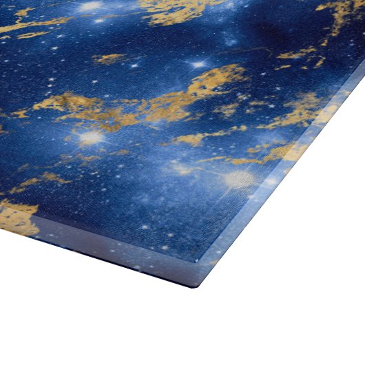 Verbluffend blauw, wit en goudmarmer snijplank (Hoek)