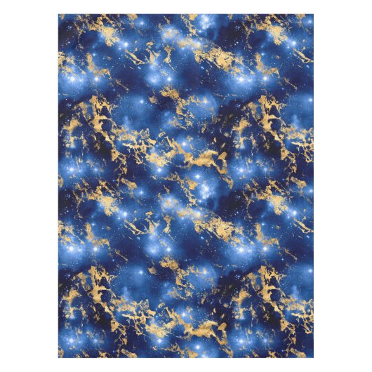 Verbluffend blauw, wit en goudmarmer tafelkleed (Voorkant)