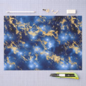 Verbluffend blauw, wit en goudmarmer tissuepapier (Craft)