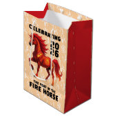 Verbluffend Chinees Jaar van het Vuurpaard 2026 Medium Cadeauzakje (Voorkant Gekanteld)