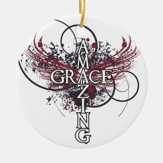 Verbluffend Christelijk kruis Keramisch Ornament (Voorkant)