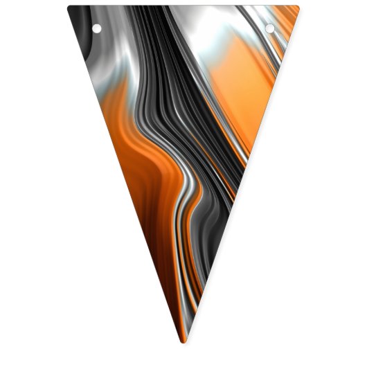 Verbluffend chroom-oranje fractal abstract vlaggetjes (Eerste vlag)