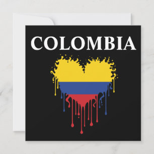 Verbluffend Colombia Dripping Heart Flag