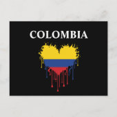 Verbluffend Colombia Dripping Heart Flag Briefkaart (Voorkant)