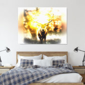 Verbluffend deer 01-02 canvas afdruk (Insitu (Slaapkamer))