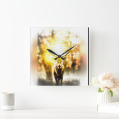 Verbluffend deer 01-02 vierkante klok (Huis)