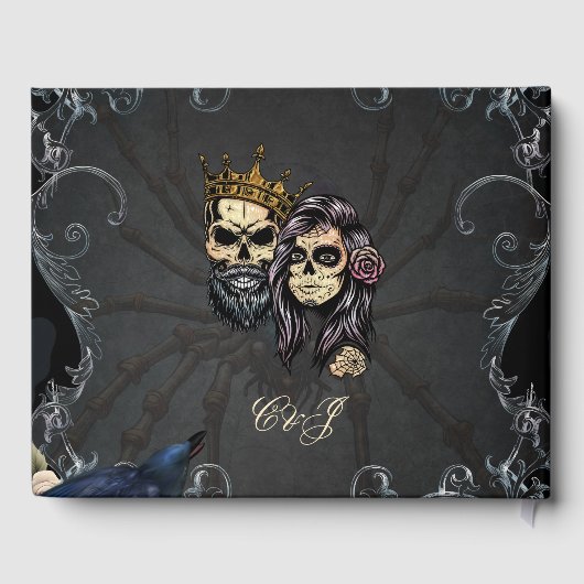 Verbluffend donker gotisch bruiloft ontwerp met sc gastenboek (Achterkant)