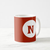 Verbluffend donkerrood monogram Initiaal Koffiemok (Voorkant rechts)