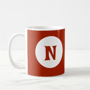 Verbluffend donkerrood monogram Initiaal Koffiemok