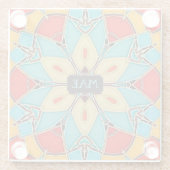 Verbluffend elegumkleurige glazen blik - Uw initia Glazen Onderzetter (Achterkant)