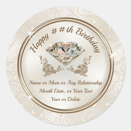 Verbluffend gelukkige, Birthday Stickers voor vrou (Voorkant)