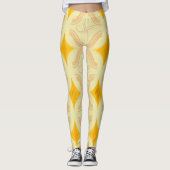 Verbluffend Gouden Gele Wervelpatroon Leggings (Voorkant)