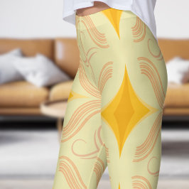 Verbluffend Gouden Gele Wervelpatroon Leggings