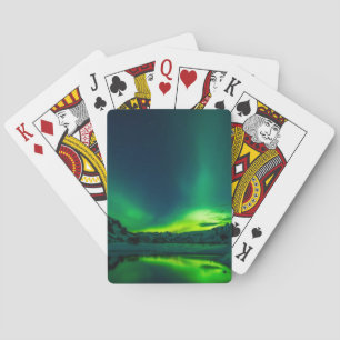 Verbluffend groene aurora pokerkaarten