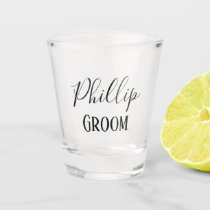 Verbluffend Groom Black script Shot Glas