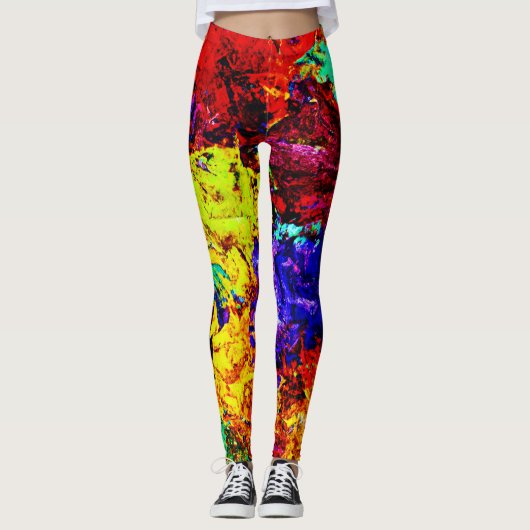 Verbluffend kleurrijk Abstract patroon Leggings (Voorkant)