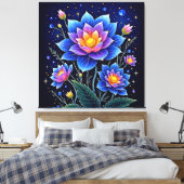 Verbluffend Kosmische Bloemendromen Ontwerp Canvas Afdruk (Insitu (Slaapkamer))