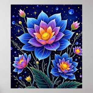 Verbluffend Kosmische Bloemendromen Ontwerp Poster