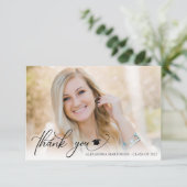 Verbluffend Manuscript 2 de Foto Afstuderen Dank u Bedankkaart (Staand voorkant)