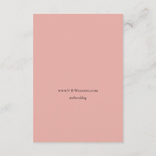 Verbluffend moderne, eenvoudige bruiloft met minim informatiekaartje (Achterkant)