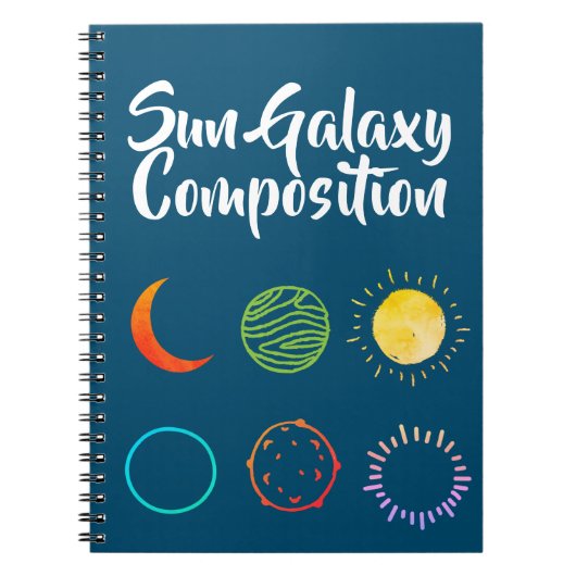 Verbluffend ontwerp van Sun Galaxy-combinatie Notitieboek (Voorkant)