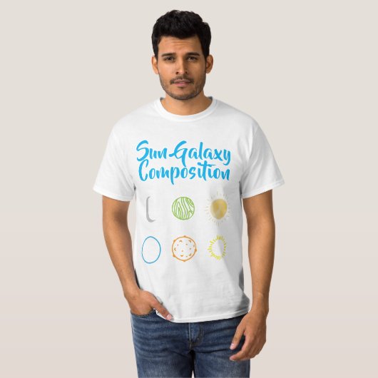 Verbluffend ontwerp van Sun Galaxy-combinatie T-shirt (Voorkant volledig)