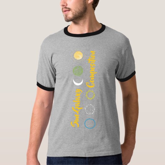 Verbluffend ontwerp van Sun Galaxy-combinatie T-shirt (Voorkant)