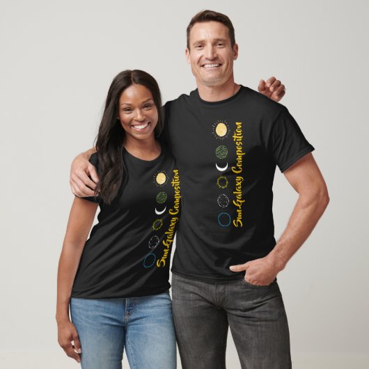 Verbluffend ontwerp van Sun Galaxy-combinatie T-shirt (Unisex)