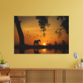 Verbluffend paardenwater en vogels in het zuidwest canvas afdruk (Insitu (Woonkamer))