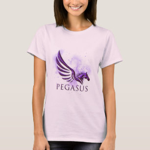Verbluffend Paars Pegasus Cosmic Background T-shirt