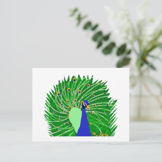 Verbluffend Peacock originele kunst van Sophie in Briefkaart (Staand voorkant)
