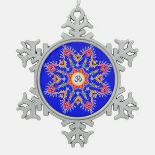 Verbluffend, pinda's-, "Sn'owm'flakes"-siermiddel Tin Sneeuwvlok Ornament