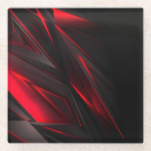 Verbluffend rood tot het Abstract Ontwerp van het  Glazen Onderzetter (Voorkant)