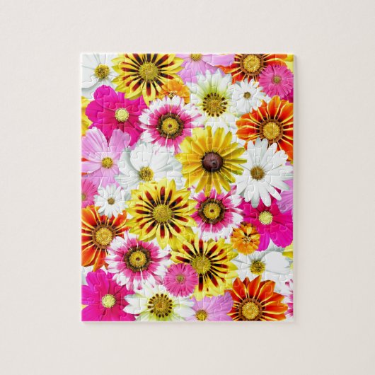 Verbluffend roze gele bloemenpatroon accessoires legpuzzel (Verticaal)