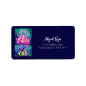 Verbluffend Roze lotusbloemportret Etiket (Voorkant)